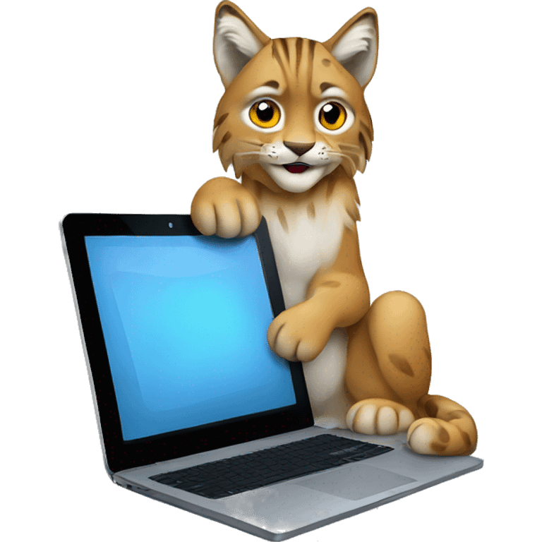 A lynx with a laptop emoji