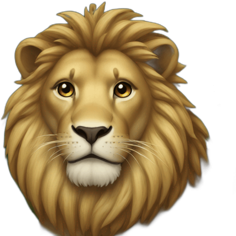 lion near the Christmas tree emoji