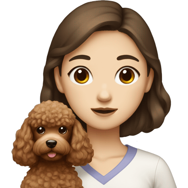 korean girl with brown poodle emoji