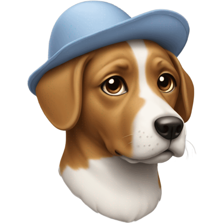 Dog with bonnet on it emoji