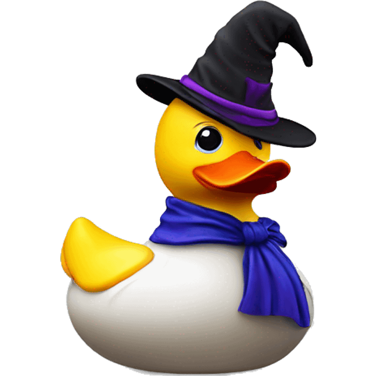 Toy rubber duck with wizard hat emoji