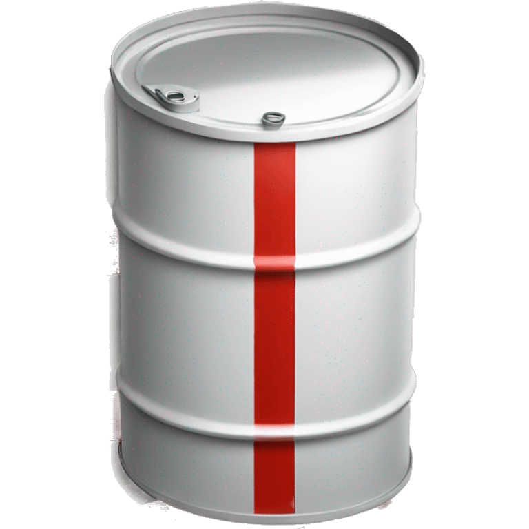 A white Oil barrel with a big red stripe in the middle emoji