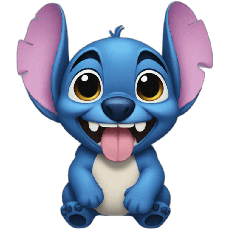 Stitch tient un appareil photo emoji