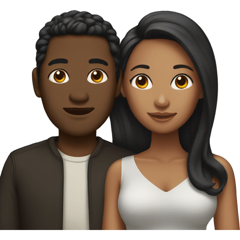 black and Asian couple emoji