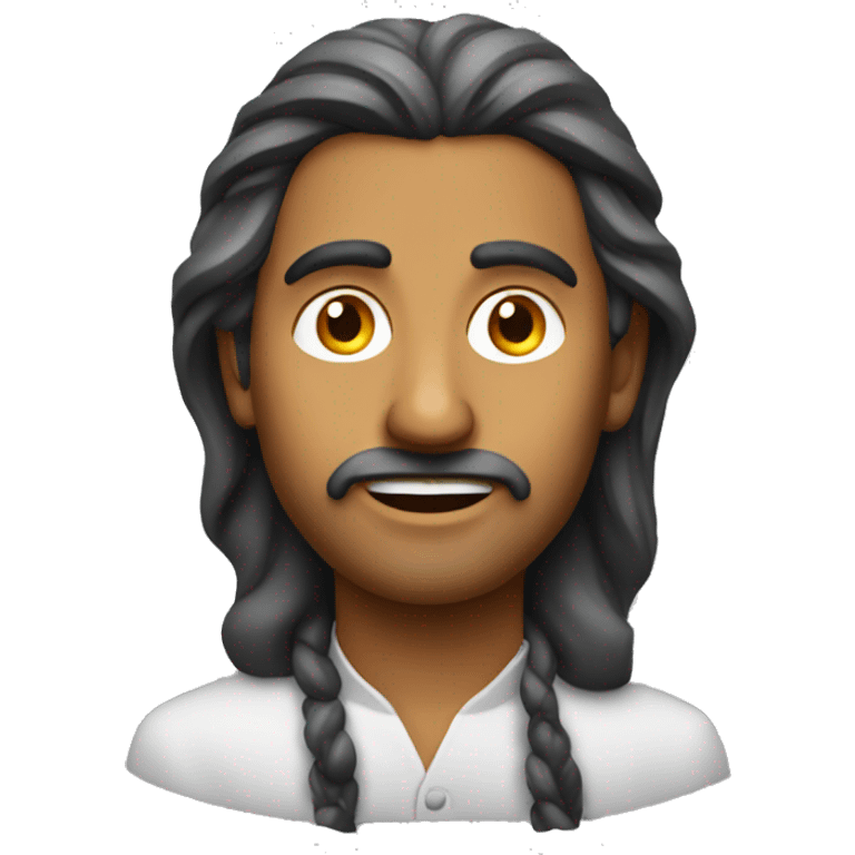 raja rao writer with long hair 3d emoji emoji