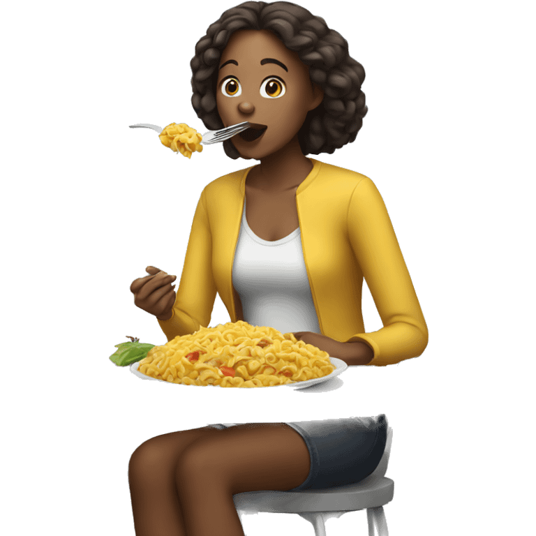 woman eating a lot emoji