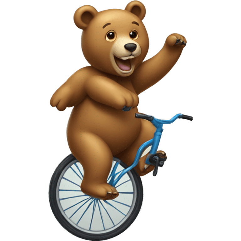 Bear on unicycle emoji