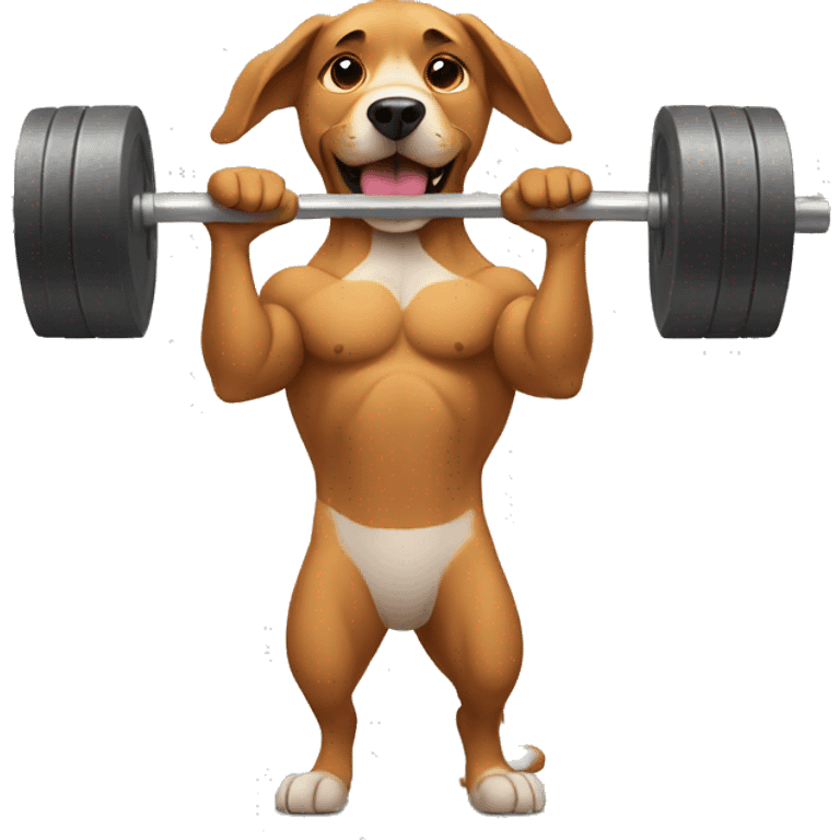 Dog doing weightlifting  emoji