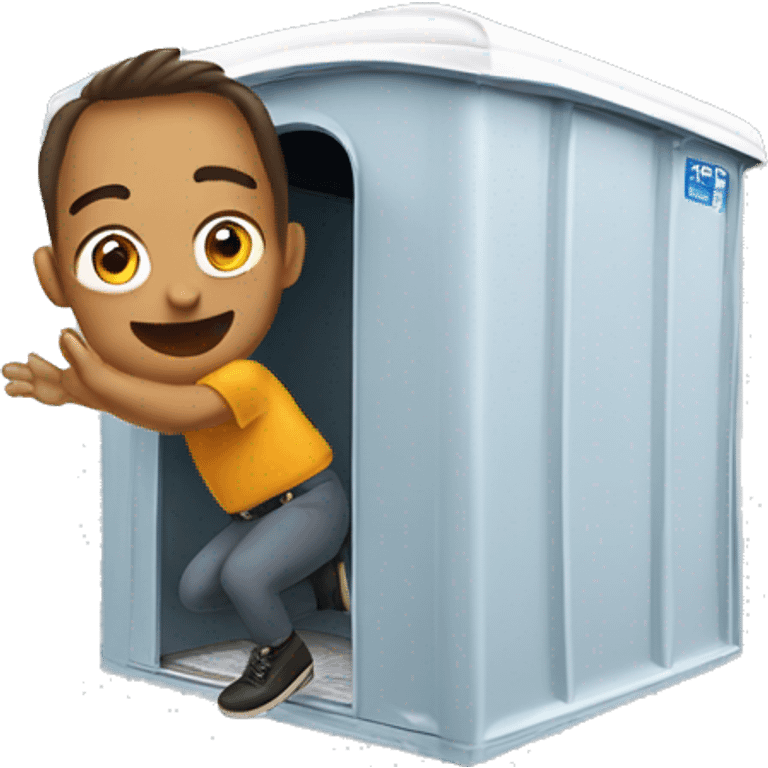 Flying into porta Potty emoji