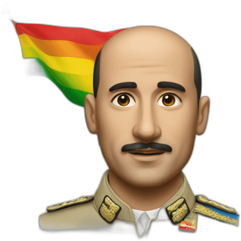 Hyperrealist Francisco franco with a lgtbi flag emoji