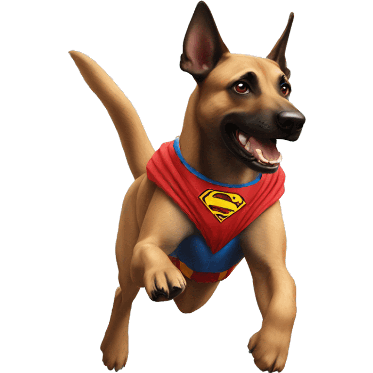  superman dog malinois flying emoji