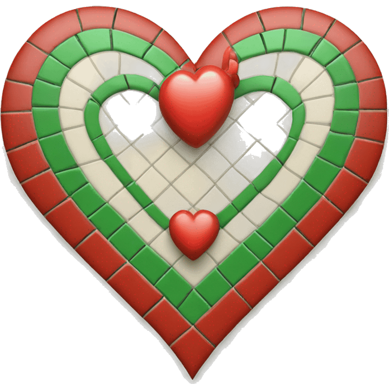 Just a simple Christmas heart with red and green tiles emoji