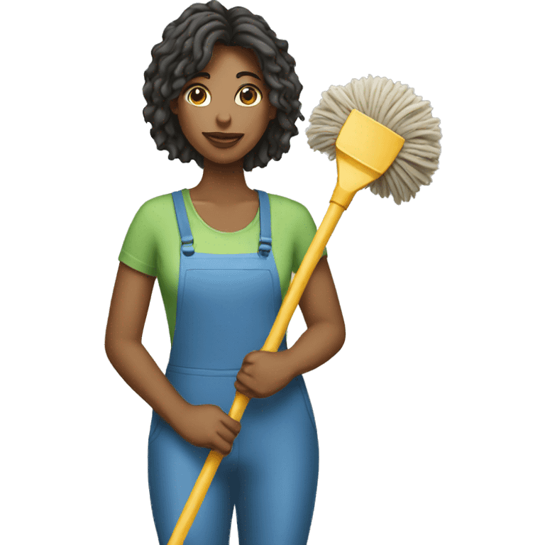 woman with mop emoji