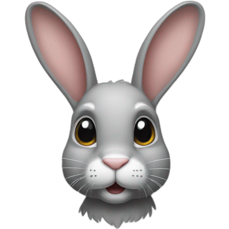 Lapin oreille tombantes gris emoji