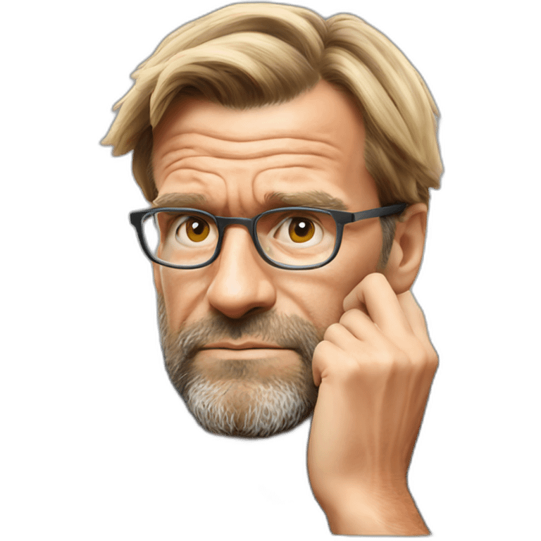 jurgen klopp resting head on hands emoji