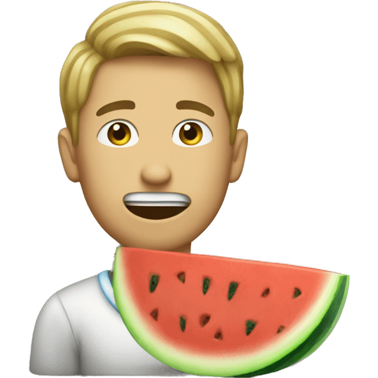  man eating a watermelon emoji