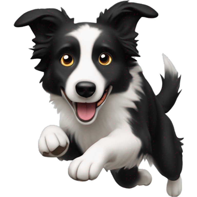 Border collie jumping over anvil emoji