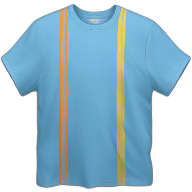 T-shirt with Strip blu and yellow and orange emoji