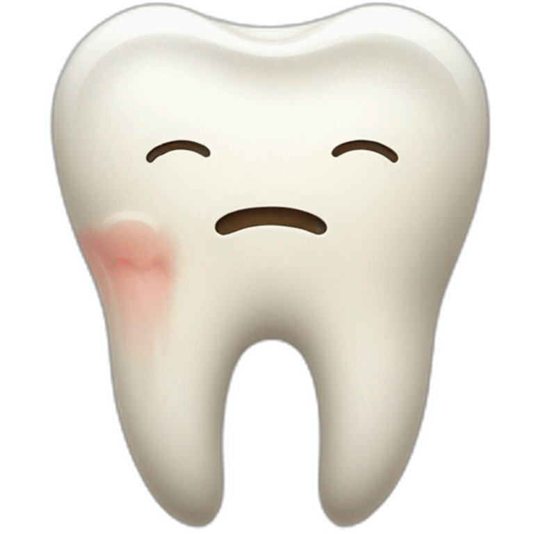 Sad tooth with caries emoji