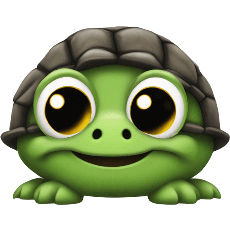 Turtle with braces with long nails messy bun long lashes  emoji