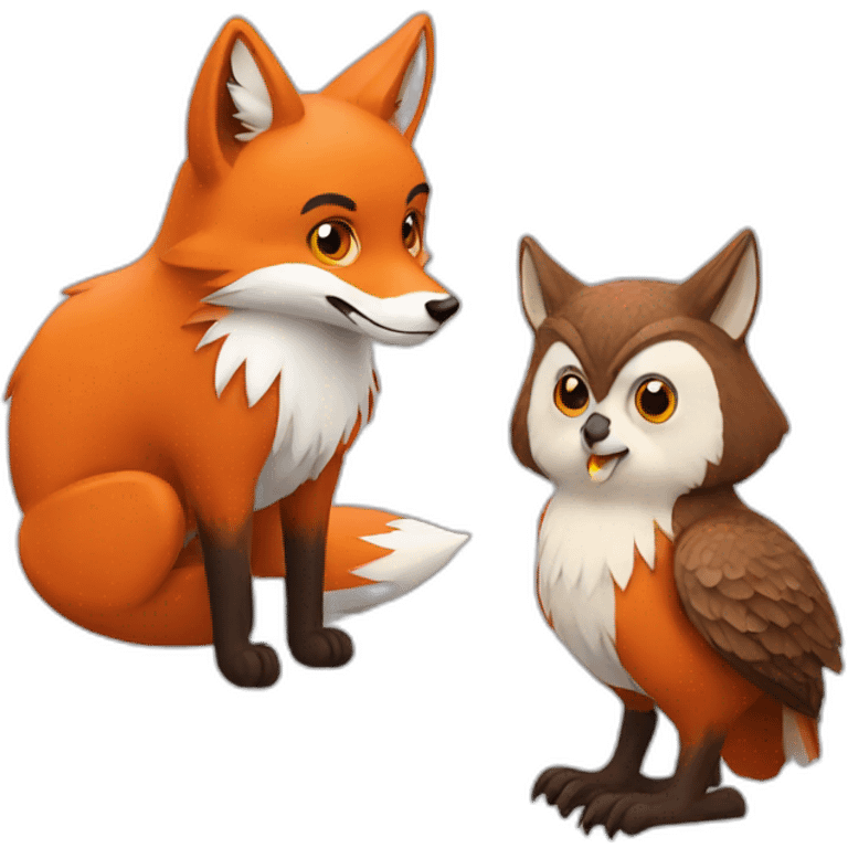 fox and owl emoji