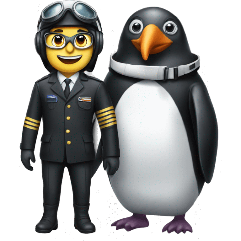 penguin with pilot h emoji