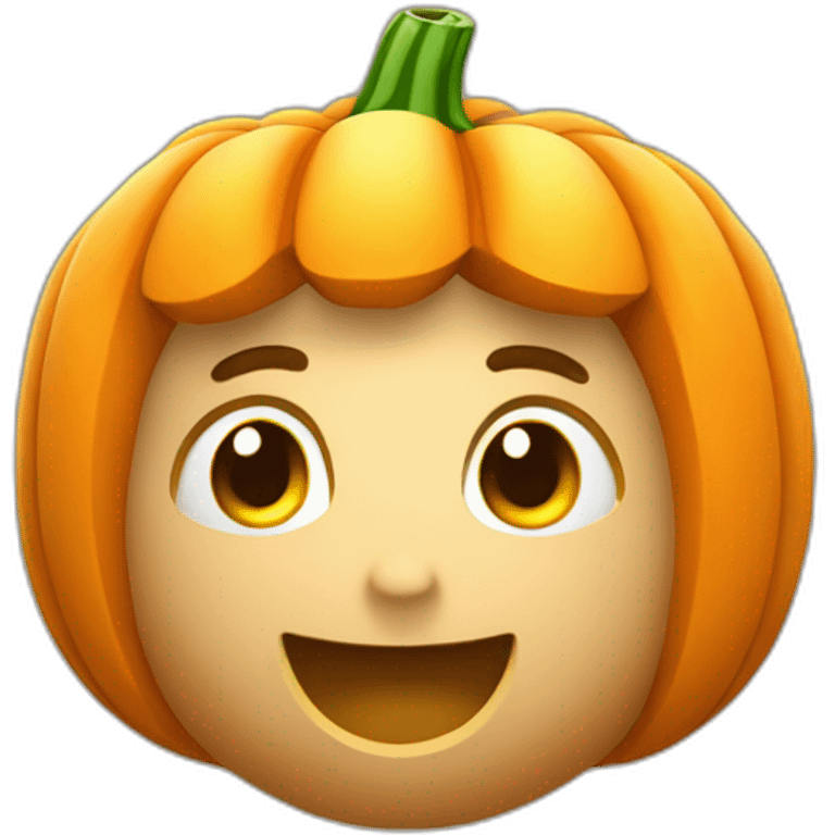 Calabaza con pelo pequeña 3d emoji