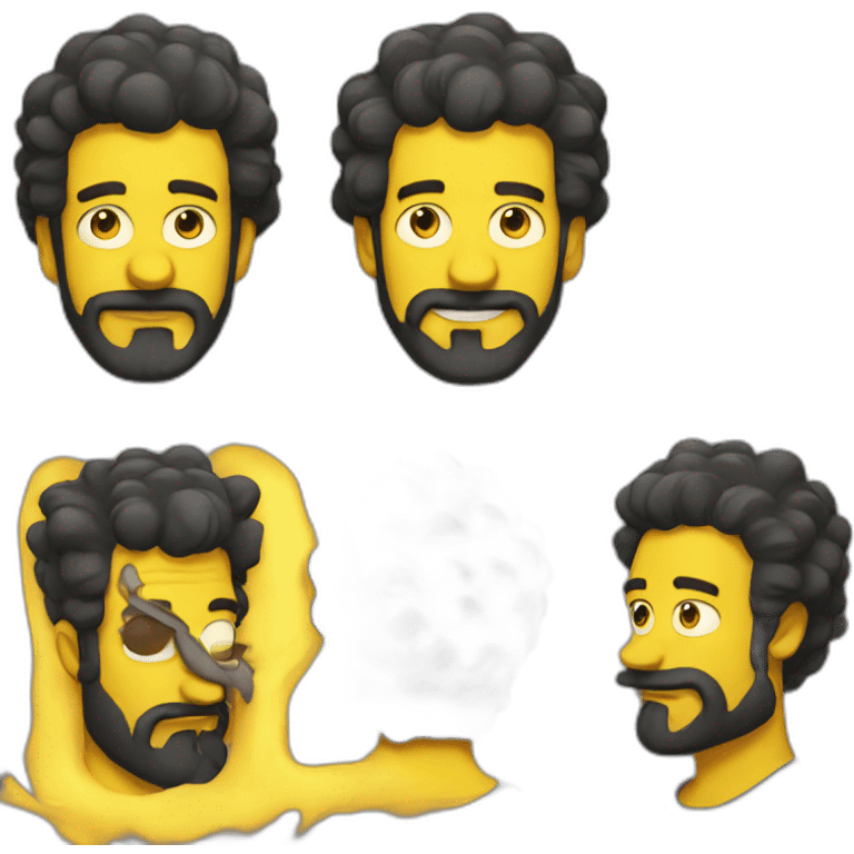 yellow simpsons guy beard dark hair emoji