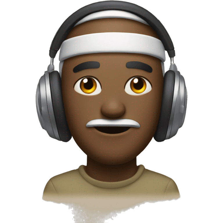 dod with headphones AirPods in his head emoji