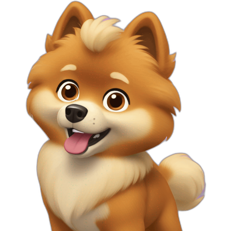 Pomeranian in paw patrol emoji