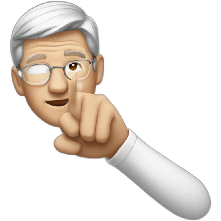 Tim Cook pointing left emoji