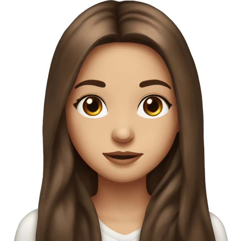 girl with long brown hair, long eye lashes, gorgeous emoji