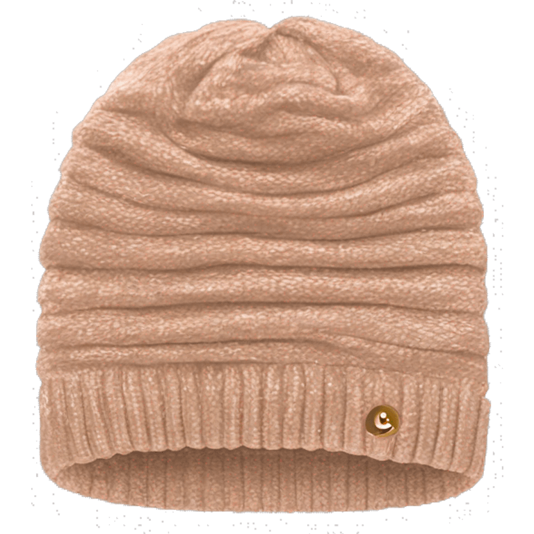 Realistic rose gold CC slouchy beanie isolatd. emoji