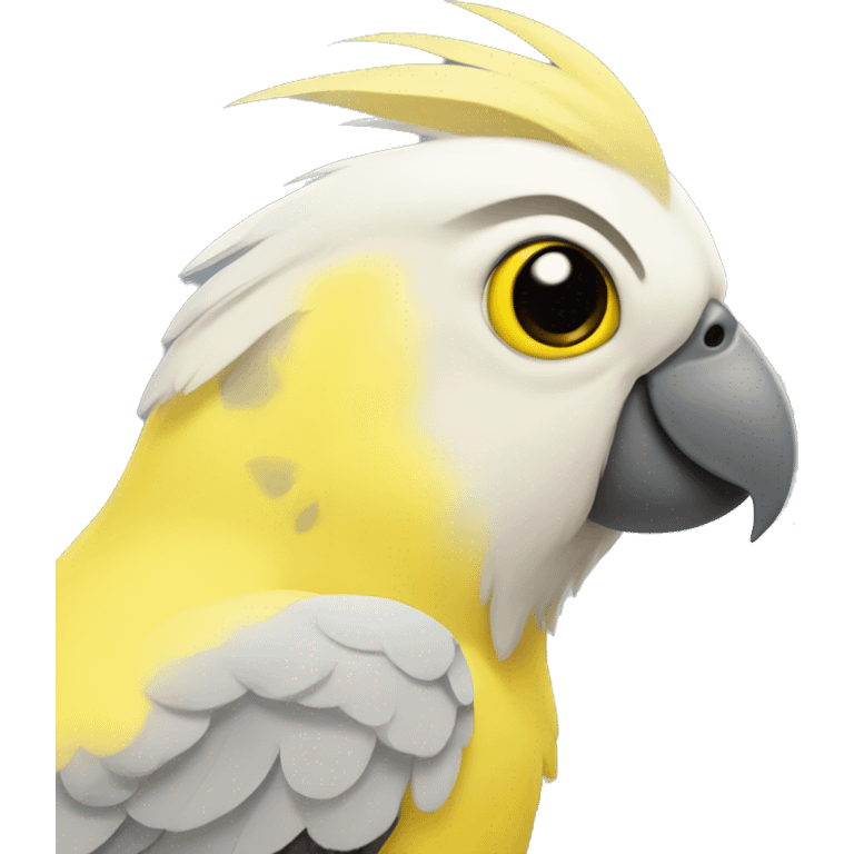 Yellow and grey cockatiel emoji