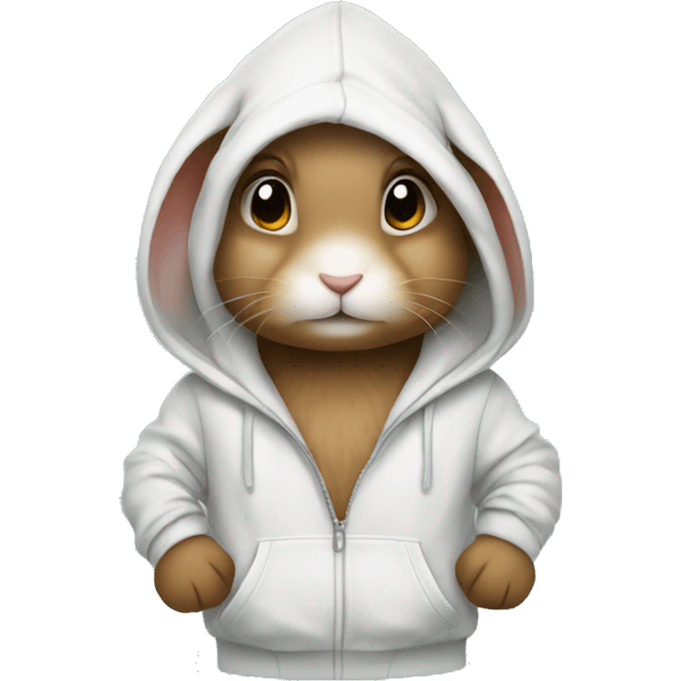 Bunny wearing a hoodie emoji