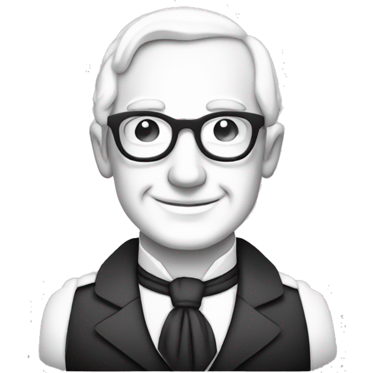 Adam Smith as friendly Tutor in black and white vector logo style. emoji