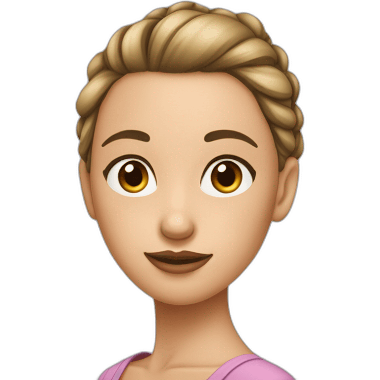 Fille qui a un chignon qui a les yeux un peu fermer emoji