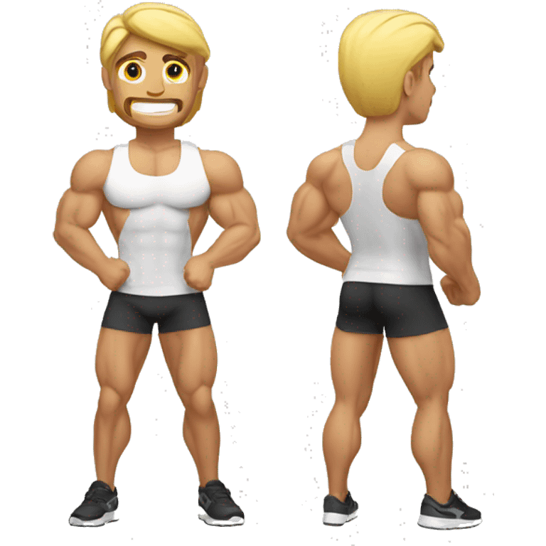 white fitness trainer muscle emoji