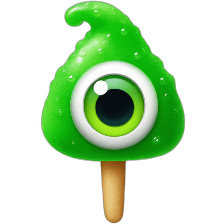 Green gumdrop candy with eyes  emoji