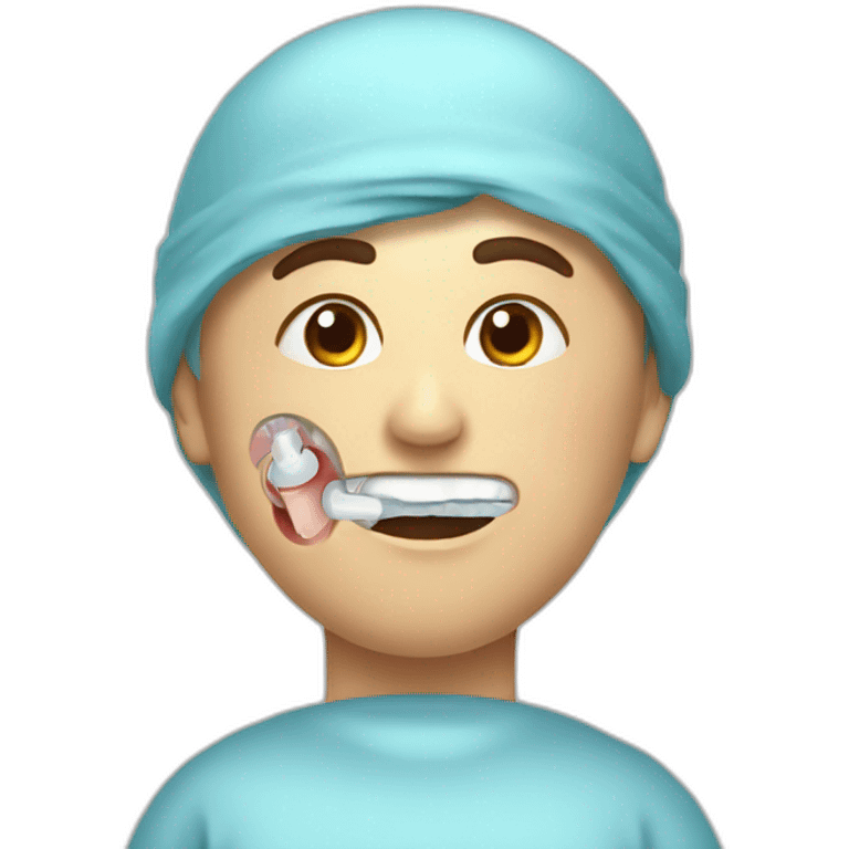 Surgical Interventions in throat emoji