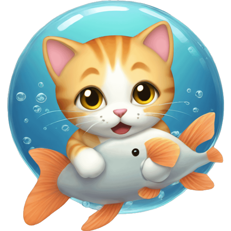 Kitty loves fish emoji