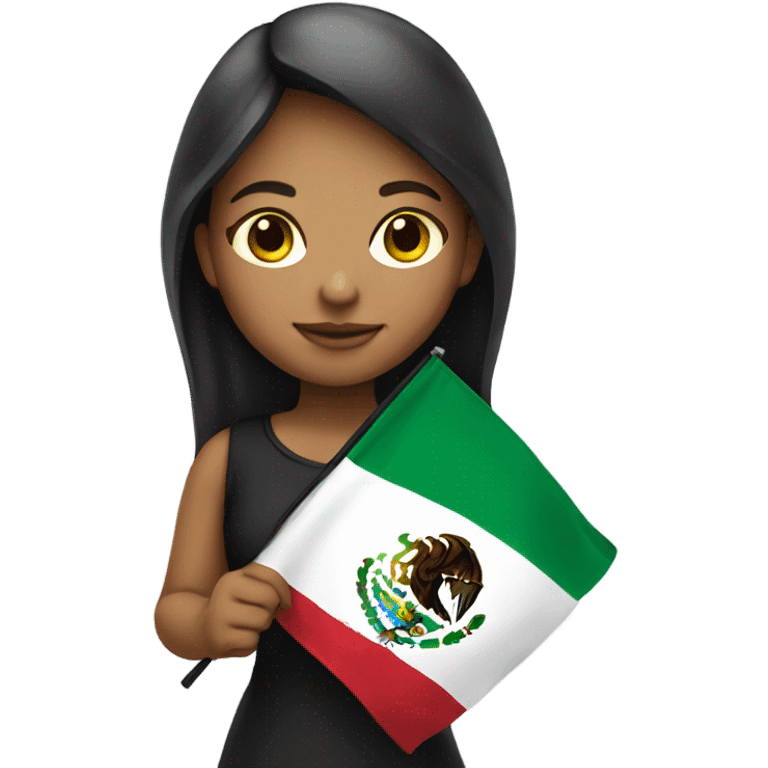 Girl holding Mexican flag  emoji