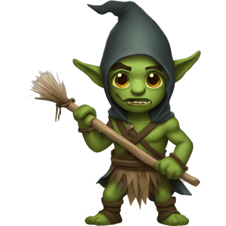 hooded orc chaman with stick emoji