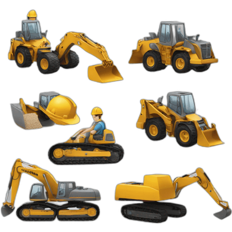 Construction progress, machinery, safety, coordination. emoji