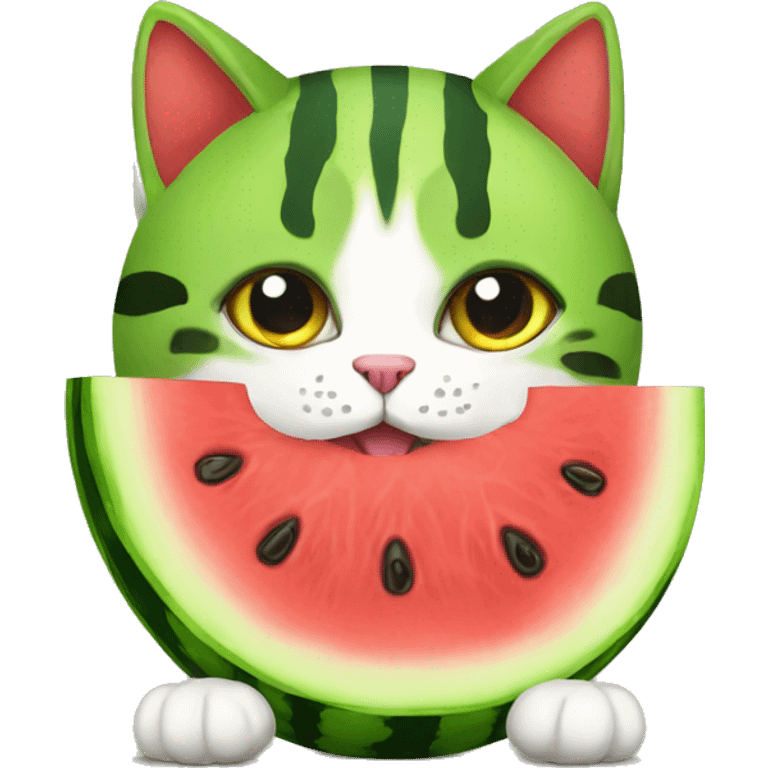 Watermelon cat emoji