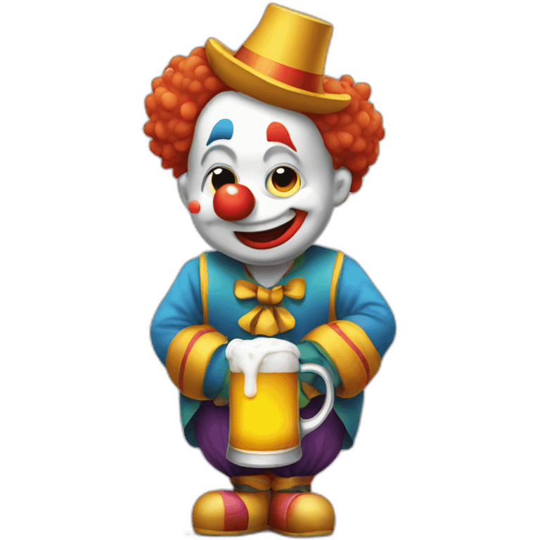 shy-clown-holding-beer emoji