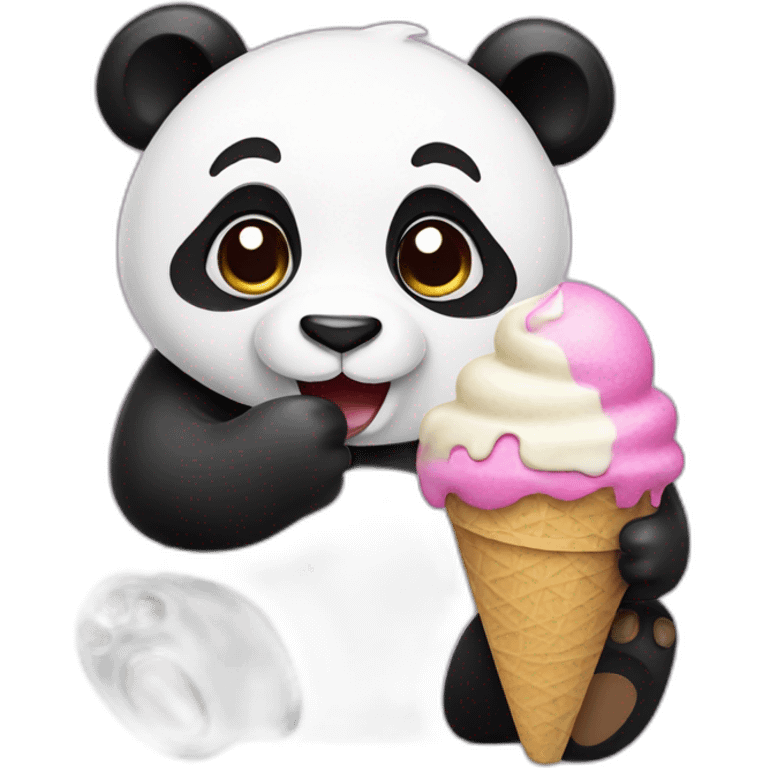 Panda eating ice cream emoji