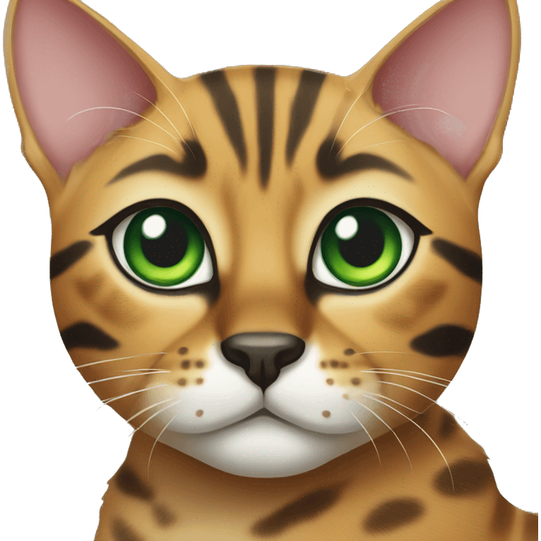 Bengal cat with green eyes emoji