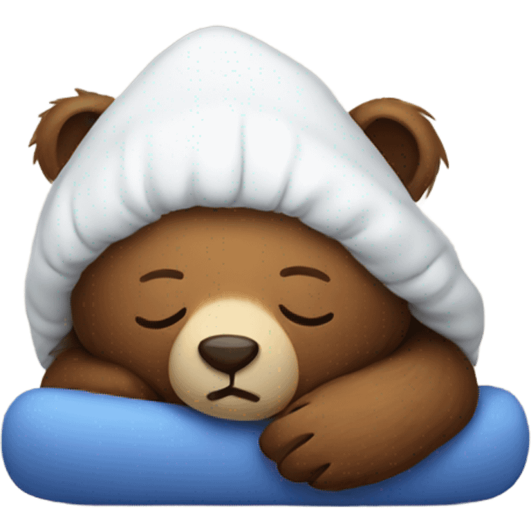 Bear wearing a nightcap sleeping emoji