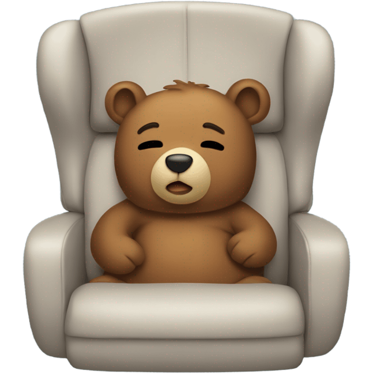 a bear sleeping in a car seat  emoji